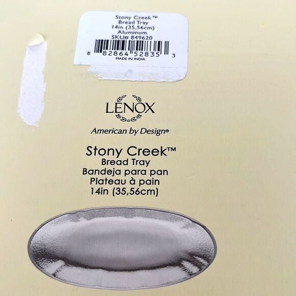 Lenox “Stony Creek” Silver-Tone 14” Bread Aluminum Serving Tray-   NEW - Picture 3 of 6